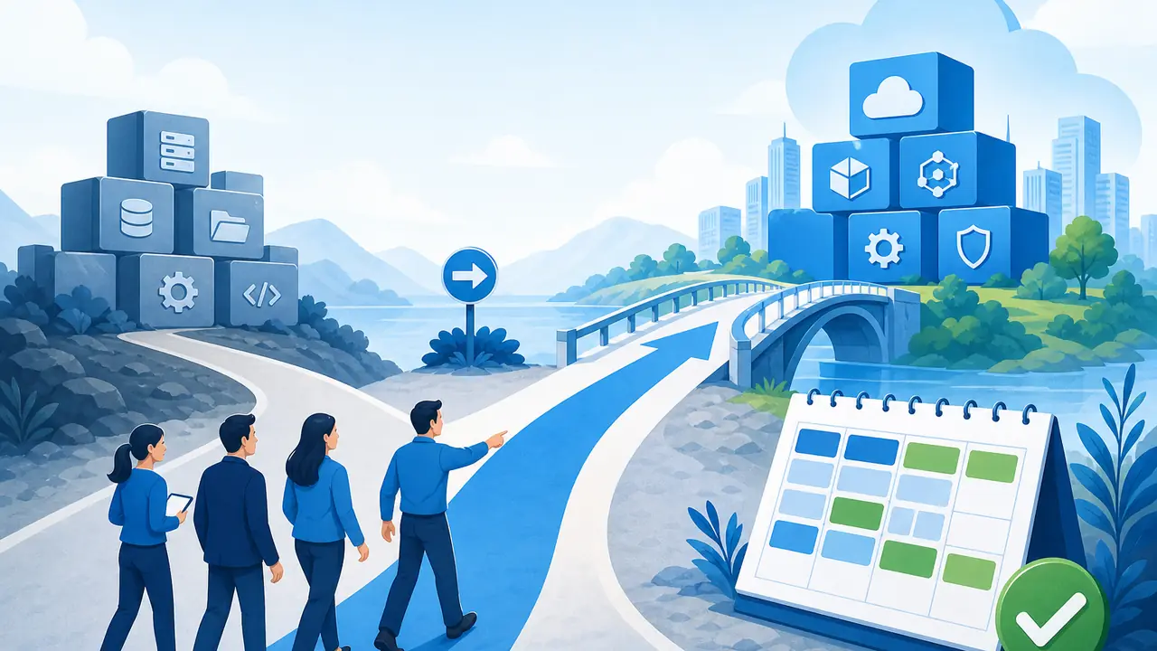 Illustration of a deliberate technology adoption path from legacy to modern stack