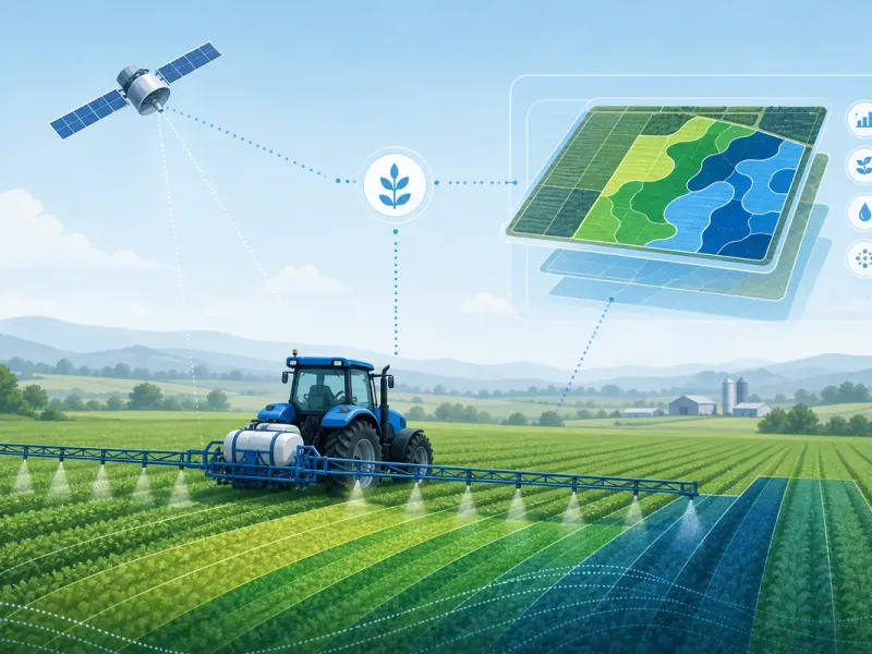 GPS-guided tractor and variable-rate technology for precision agriculture in the field